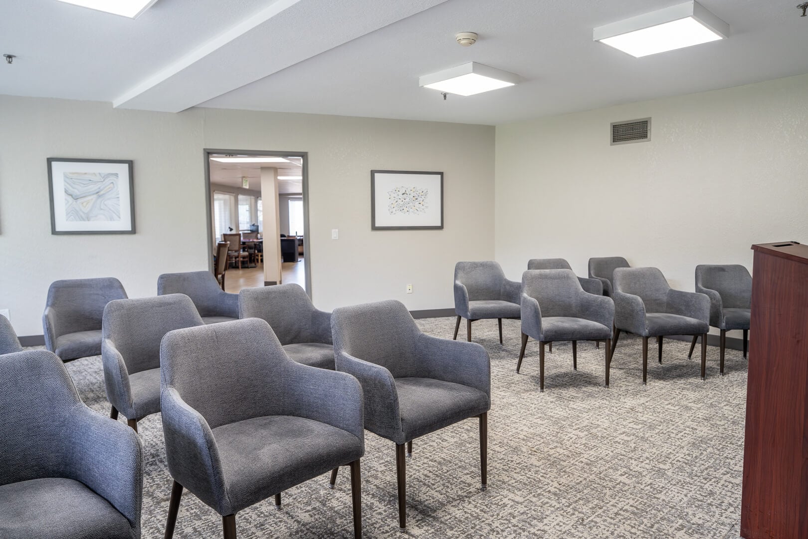 Modern Conference Room at Senior Living Community