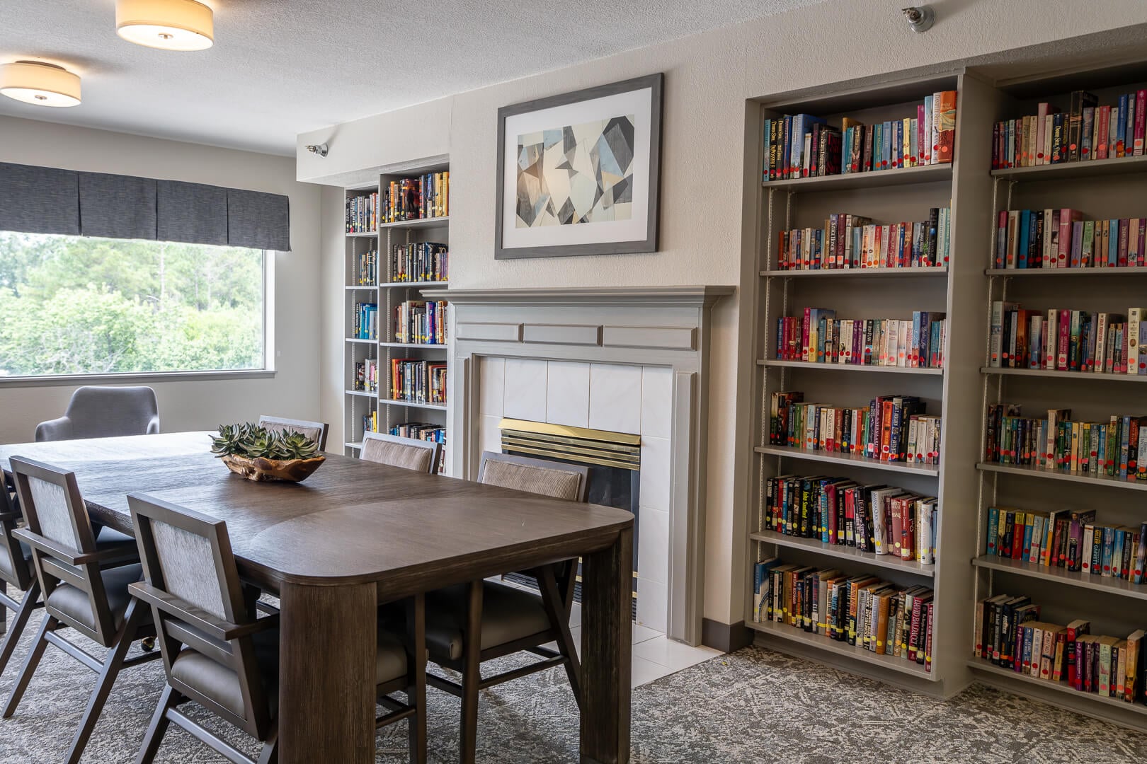 Library With Book Collection at Montgomery Retirement Home