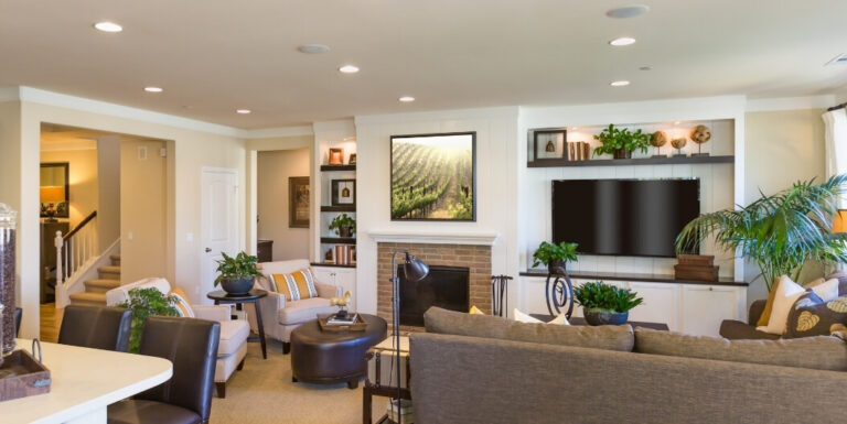 Bright Open-Concept Living Room Layout at Independent Living Facility